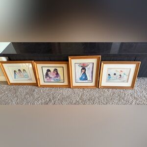 Set of 4 framed Ted DeGrazia Art
